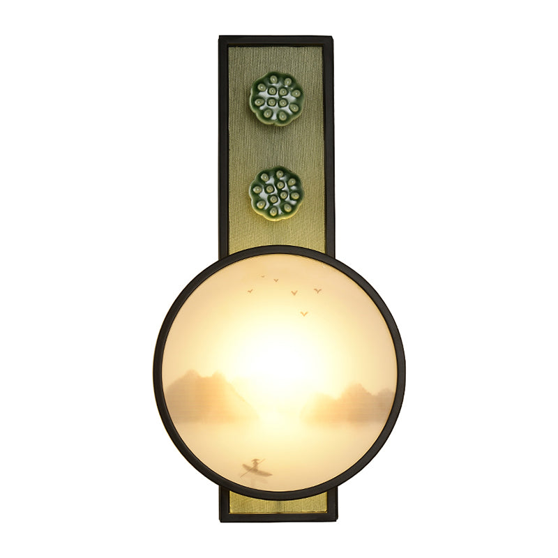 Lumo arrotondato in acrilico e lampada del lago Mural Style Oriental LED LED Wall Monted Lighting