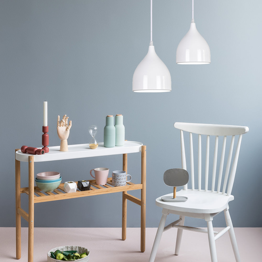 6,5 "/10"/12 "Luce a soffitto a pendente a cupola larga Metallo moderno 1 Luce di sospensione nero/bianco/rosso