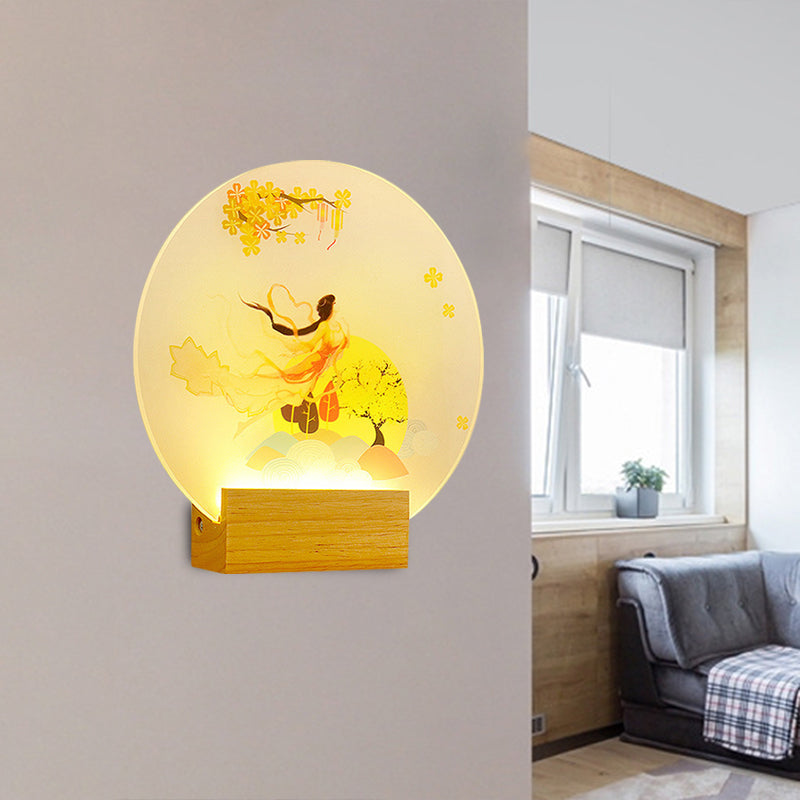 Éclairage mural de la déesse de chambre à forme ronde