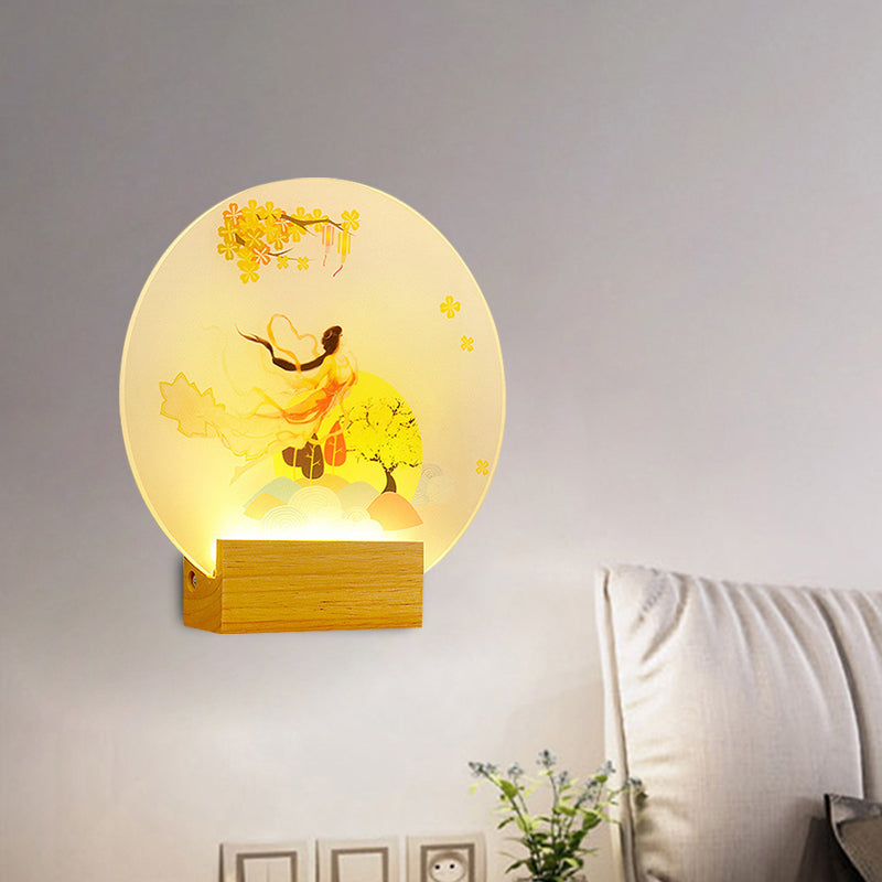 Éclairage mural de la déesse de chambre à forme ronde