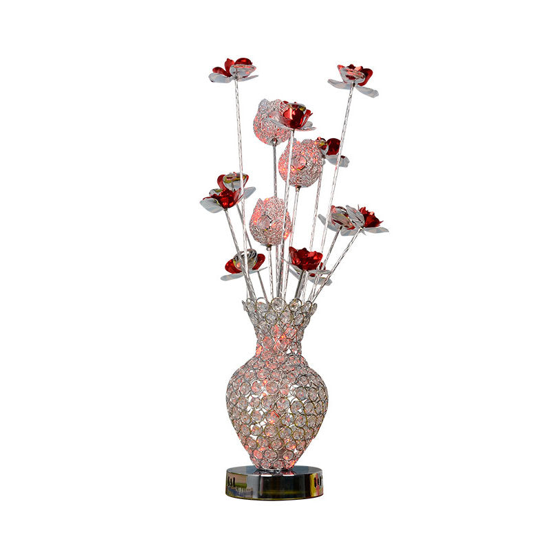 Lampada da comodino a forma di cuore per camera da letto, illuminazione decorativa, lampada da comodino a LED in alluminio argento rosa