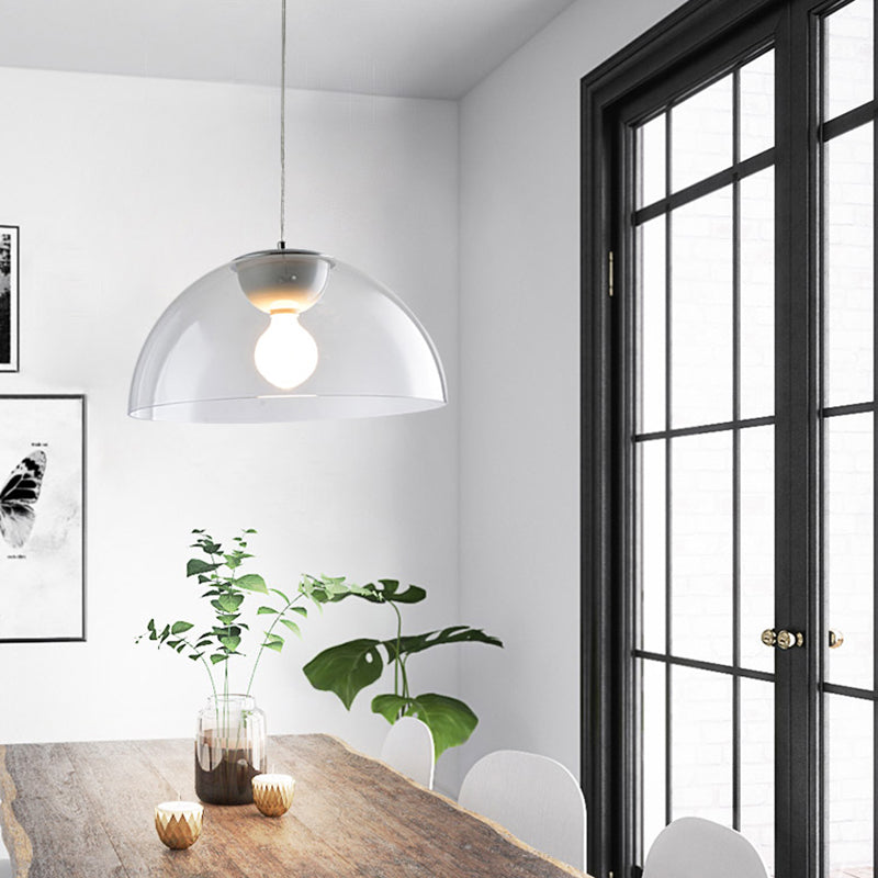 Nordic 1 Light Suspension Pendant with Acrylic Shade Red/Black/White Dome Ceiling Pendant Light