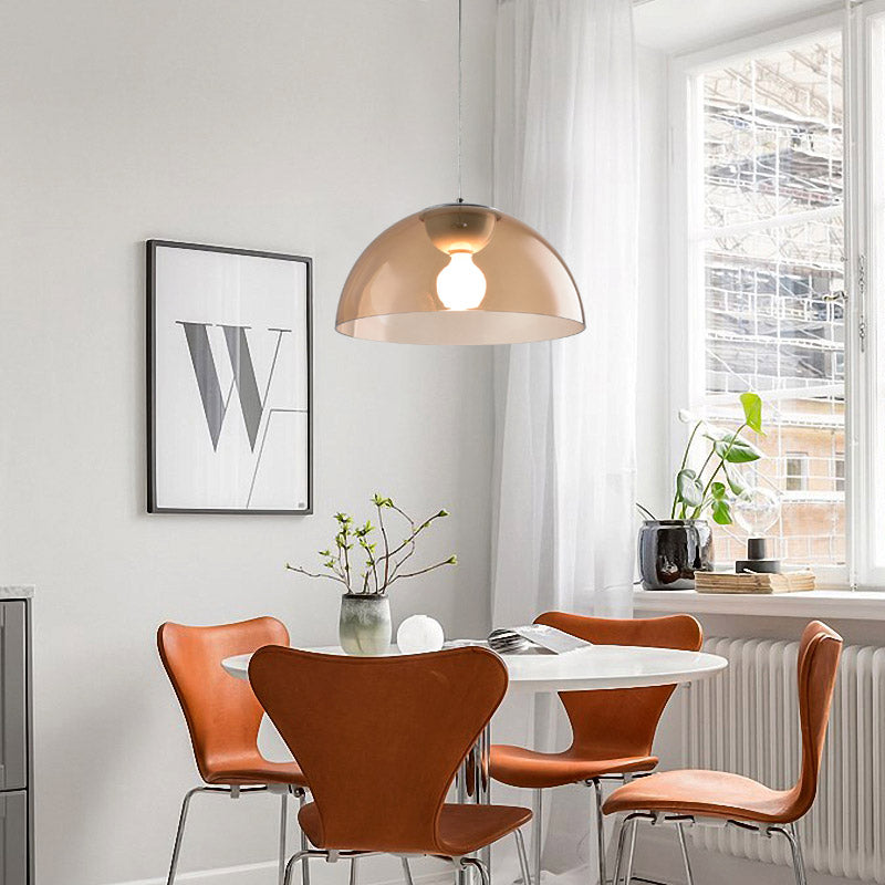 Nordic 1 Light Suspension Pendant with Acrylic Shade Red/Black/White Dome Ceiling Pendant Light