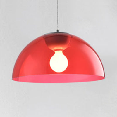 Nordic 1 Light Suspension Pendant with Acrylic Shade Red/Black/White Dome Ceiling Pendant Light
