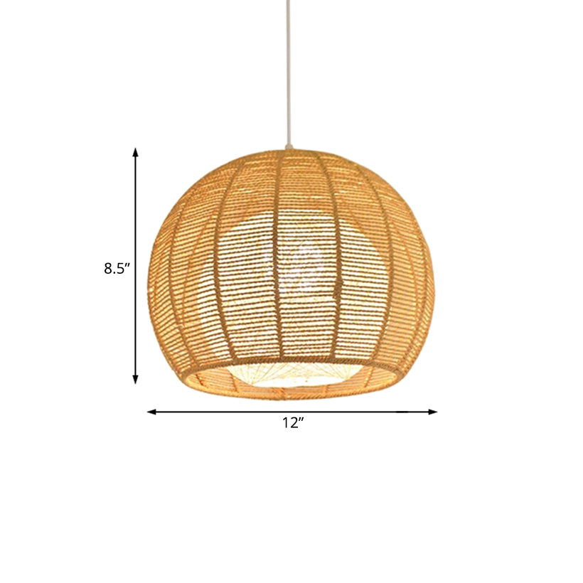 Orbe beige / orbe de lin pending clair de corde rustique Shade Single Pendante sur table à manger