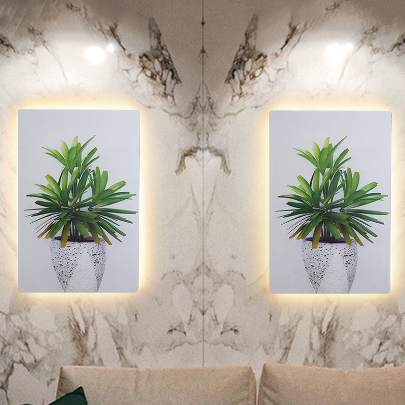 Green et blanc Rectangle Mur Mural Lampe simplicité LED IDEAU ÉCLAINE DE MUR ACRYLI