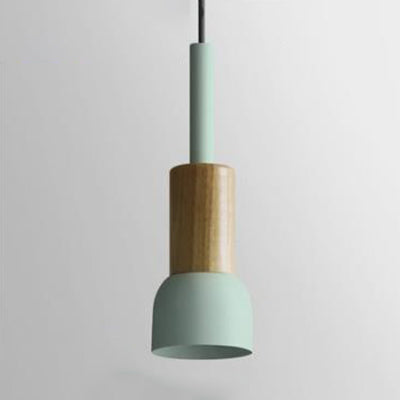 Barrel/Dome/Cone Metal Suspension Pendant Modernism 1 Light White/Yellow/Green Hanging Ceiling Light