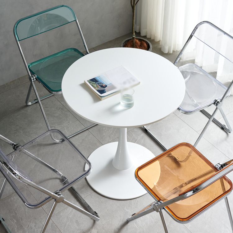 Moderne metalen indoor-outdoor stoel armloze open rug enkele eetkamerstoel