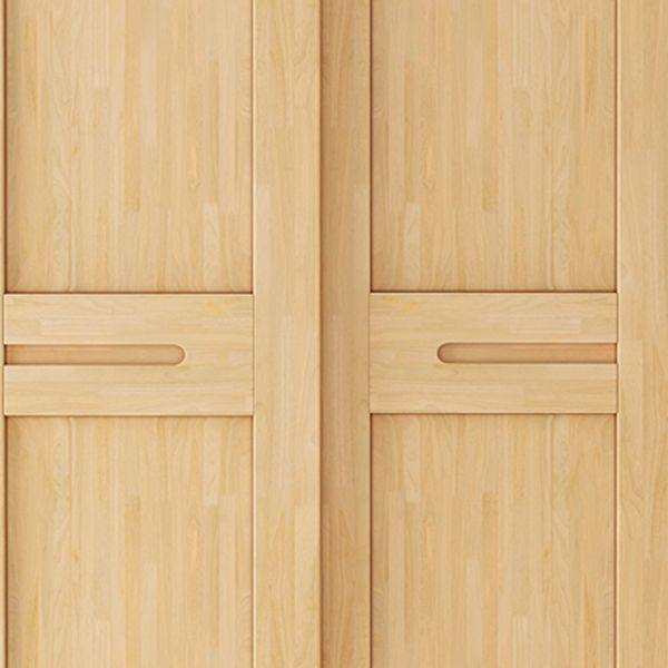 Freestanding Solid Wood Wardrobe Modern Wardrobe Armoire with 2 Doors and 1 Drawer