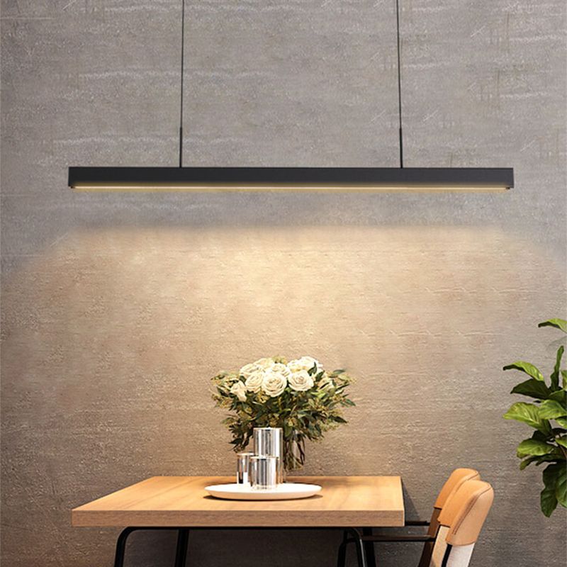 Rectangle moderne LED ISLAND lampe à tête de la lampe de restaurant à tête avec une teinte acrylique