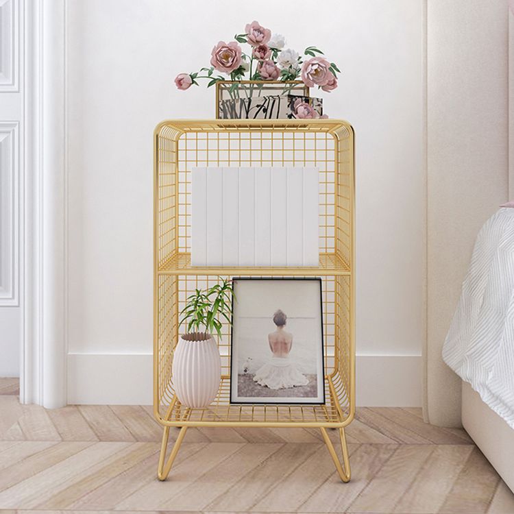 Glam Closed Back Bookcase Metal Standard Bookshelf with Shelves