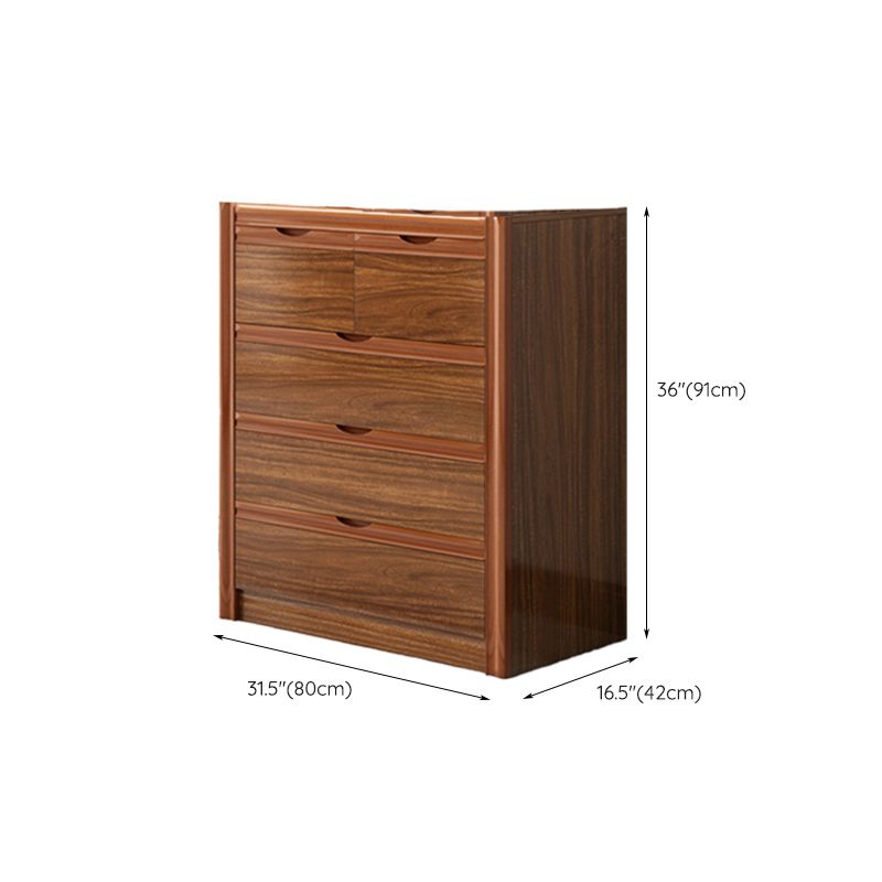 Contemporary Storage Chest Bedroom Chest in Brown with Drawers