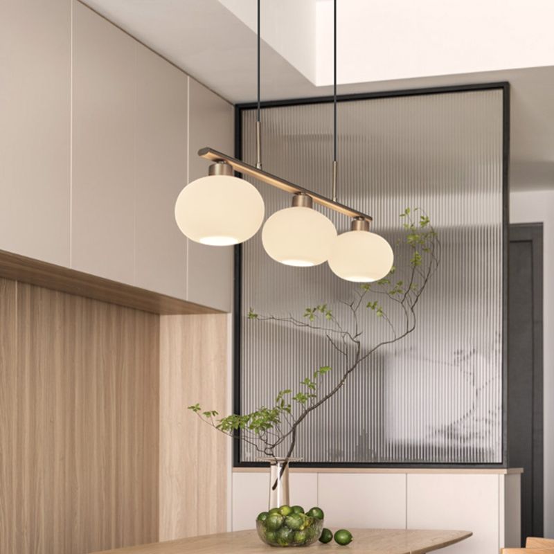 Luces de araña de isla moderna luces de techo colgantes de vidrio blanco para comedor