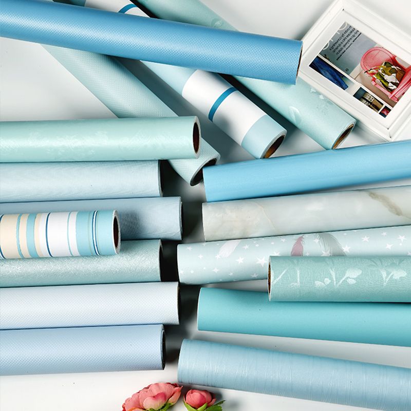 Stick Wallpaper Roll Pastel Color Vinyl Textured Solid Color Nordic Style Wall Art