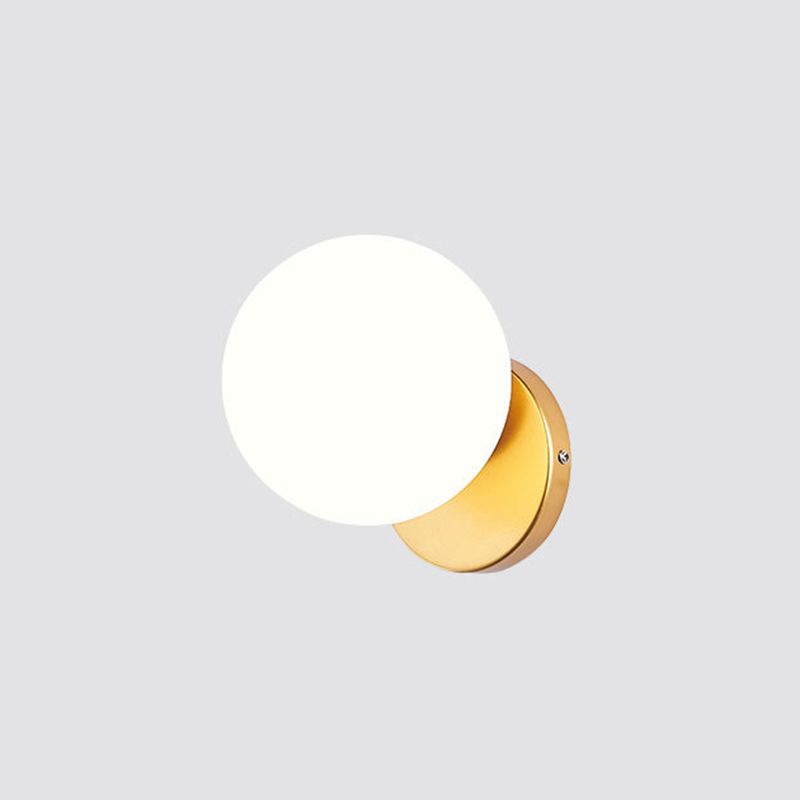 Modern Simplicity Indoor Wall Lamp 7.5" H Orb Glass Shade Mini Sconce Light for Bedroom