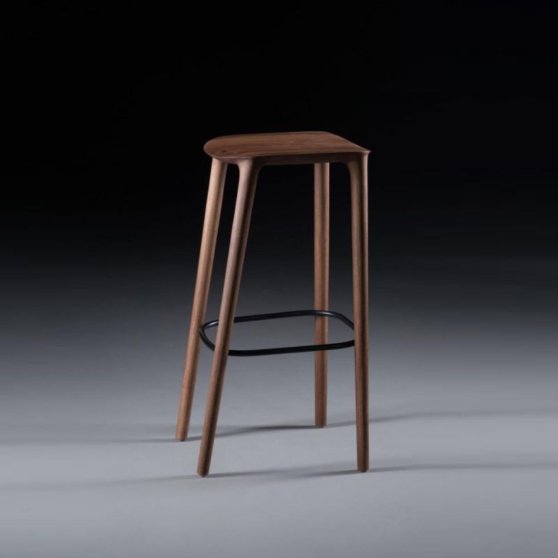 Solid Wood Counter and Bar Stool Indoor Industrial Backless Stool