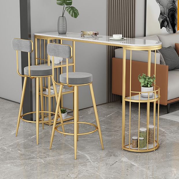 Luxurious Irregular Shape Bar Table Set 1/3 Pieces Sintered Stone Counter Table Set