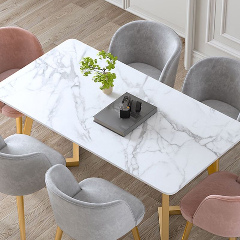 Traditional Luxury Rectangle Dining Table Stone Dining Site Table for Home