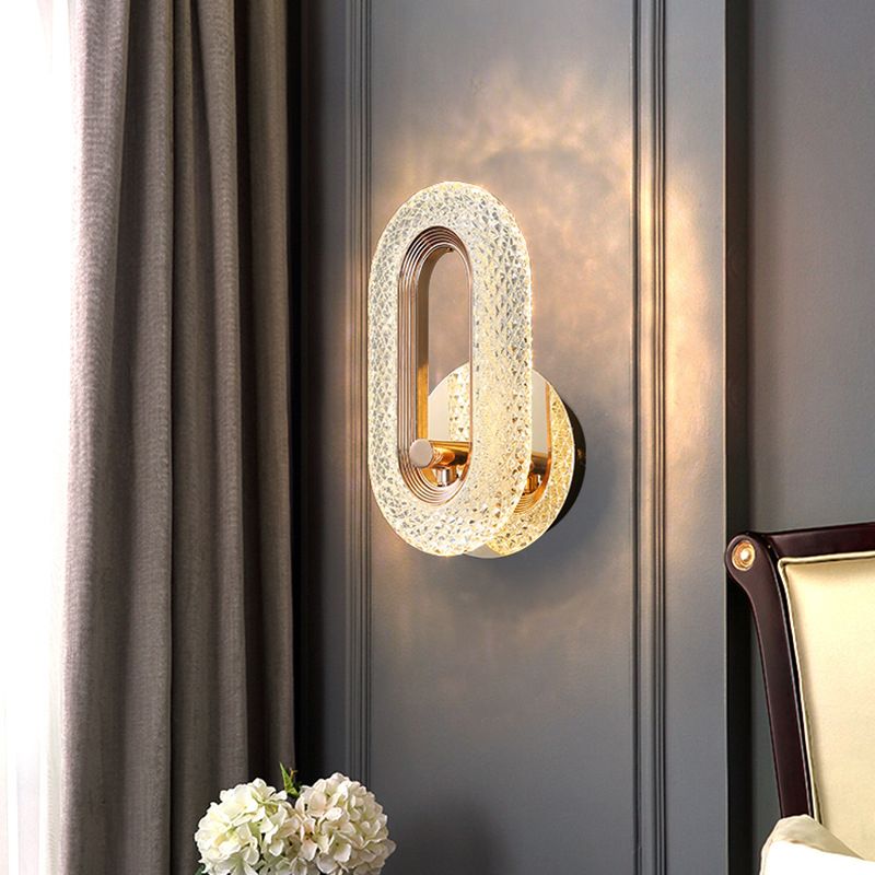 Modern Armed Sconce Light Faceted Crystal 1 Light Wall Lamp for in Clear