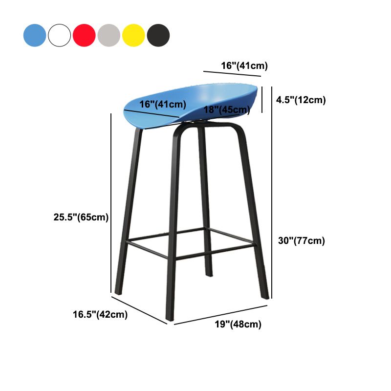 Modern Plastic Bar and Counter Stool Footrest Bucket Stool for Coffee Shop