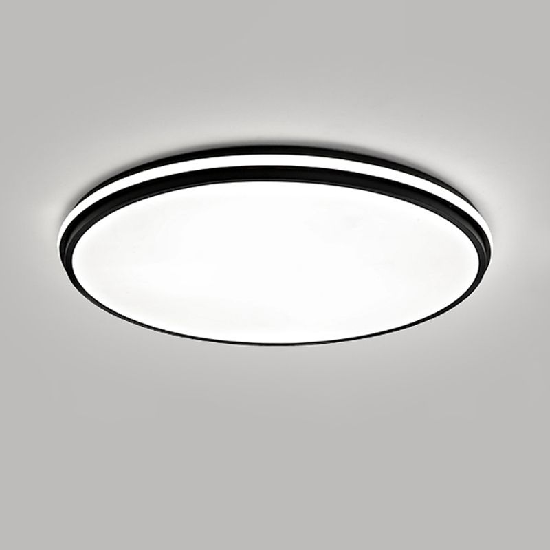Minimalism Ceiling Light Fixture Black Flush Mount with Metal for Living Room