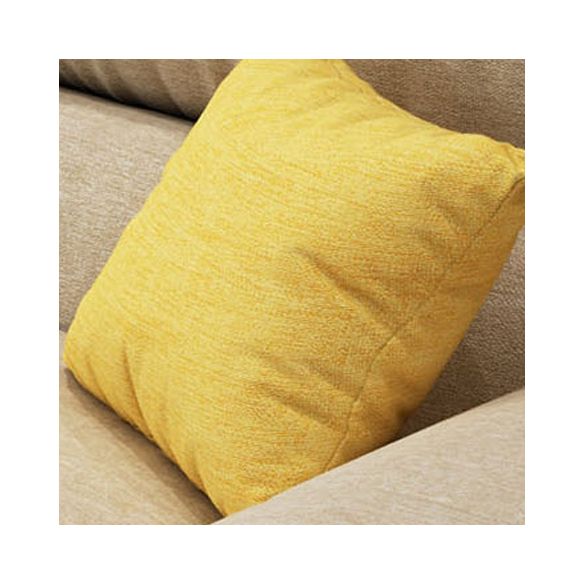 Modern Reversible Chaise Sofa with Pillows Flared Arm Sofa for Living Room