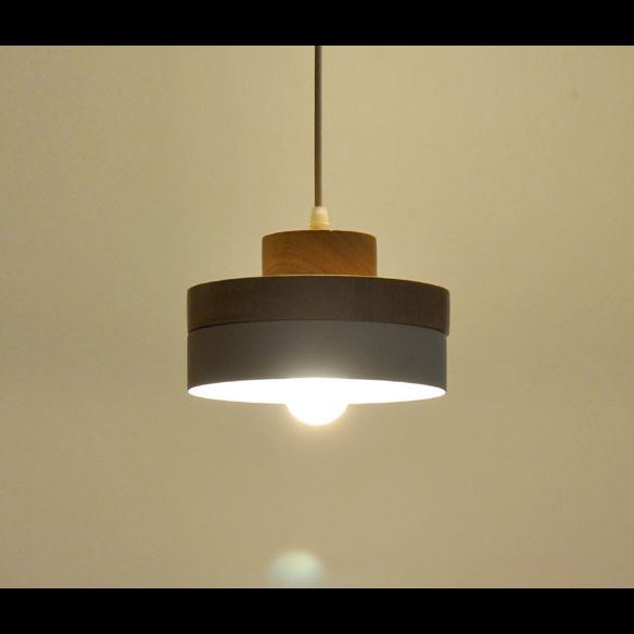 Japaner Stil hölzerne Hanglampe Metall Dome Schatten Suspension Anhänger für Küche