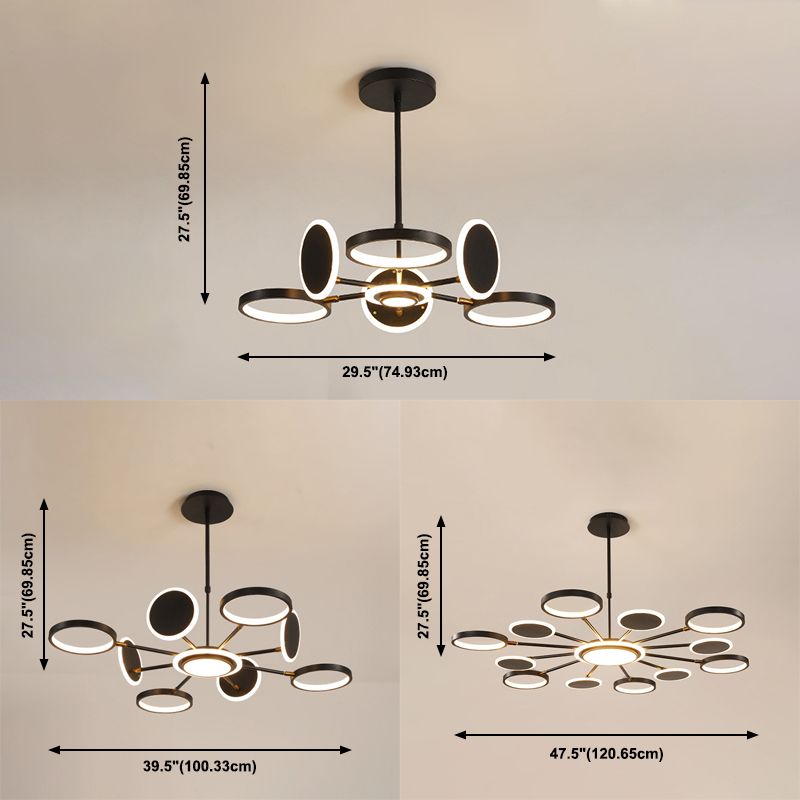 Postmoderne stijl LED kroonluchter licht multi -lichten metaal acryl hanger licht voor woonkamer