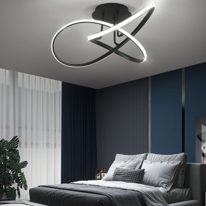 Minimalism LED Flush Mount Twisted Ceiling Light Fixture for Bedroom