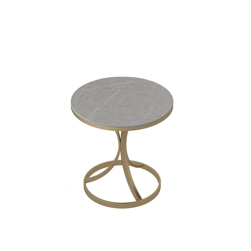 Faux Marble Top End Table Modern 21.6 "Tall Pedestal Side Table