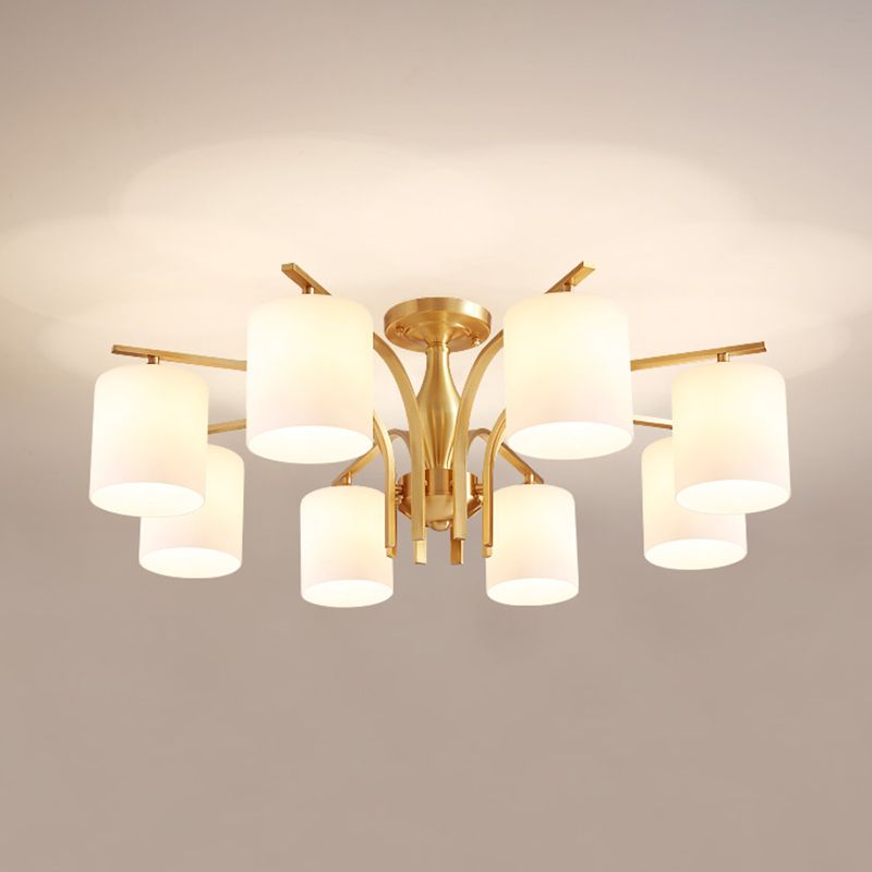 Semi Mount Lighting Minimalist Glass Cylindrical Semi Flush Mount Ceiling Fixture