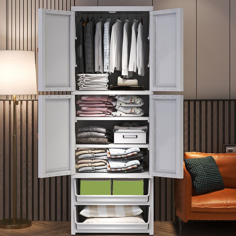 Contemporary Freestanding Wardrobe Plastic Multifunctional Wardrobe