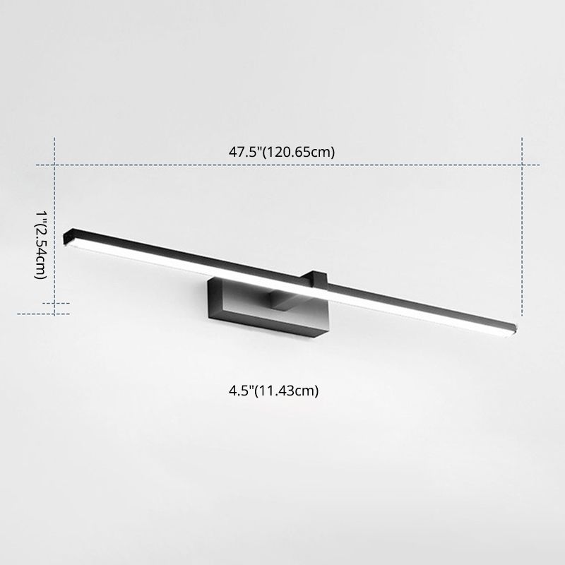 Simplicidad moderna Luces de apliques de pared lineal iluminación metálica de pared para baño