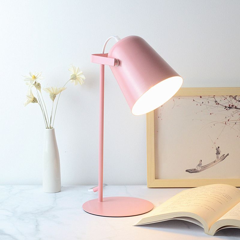 Bell Shade Nordic Style Mini Table Table Lampe 12,5 "Hauteur de lecture de lite de lecture avec base ronde en métal