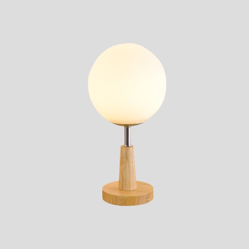 Globe/Zylinder/quadratische Nachttischlicht modernistisch gefrostetes Glas 1 helle Holz Nachtlampe für Bett