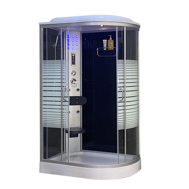 Double Sliding Rounded Shower Stall Tempered Glass Shower Stall with Hand Shower