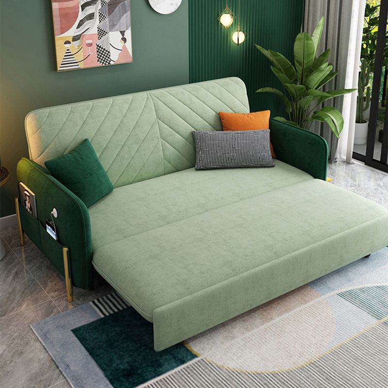 Modern Green Convertible Sofa Pillow Included Foldable Futon Sofa Bed