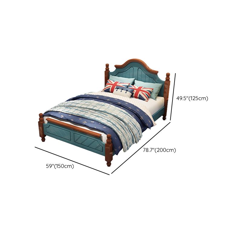 French Country Headboard Standard Bed Solid Wood Bed with Footboard