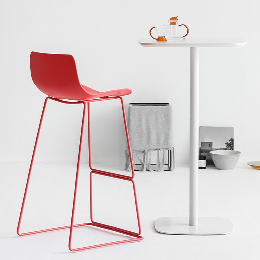 Nordic Bar-stool Plastic Counter Bar Stool for Kitchen Bar with Metal Legs