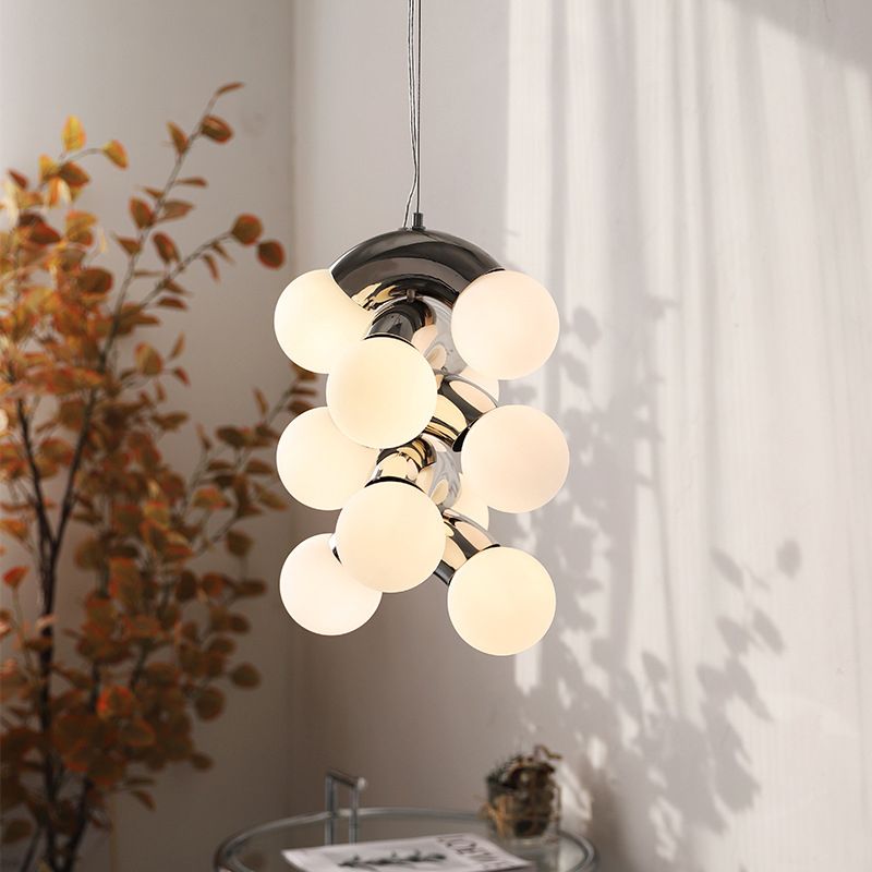Multi Lights Chandelier Lighting Fixture Modern Chandelier Pendant Light with Glass Shade