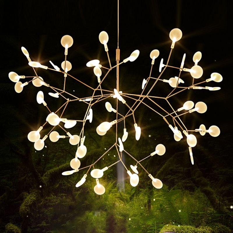 Glowworm Suspended Lighting Fixture Multi-Head Hanging Pendant Lights for Living Room