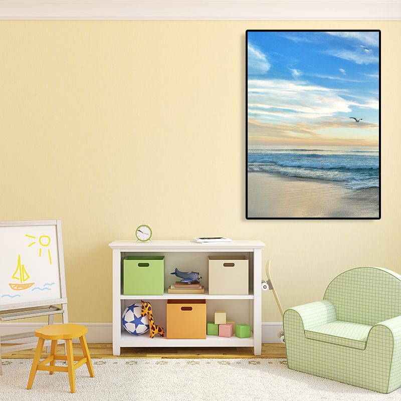 Coastal Style Wall Art Print Pastel Color Sea Landscape Painting, Multiple Sizes