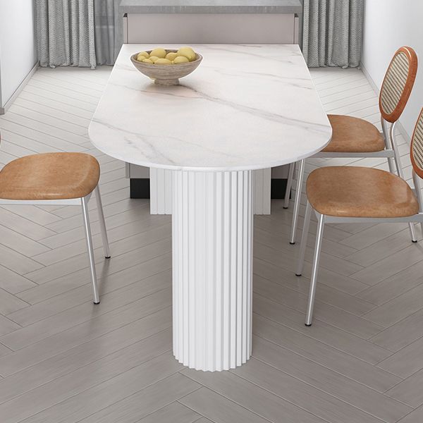 Dining Room Kitchen Table Modern Oval Solid Wood Double Pedestal Table