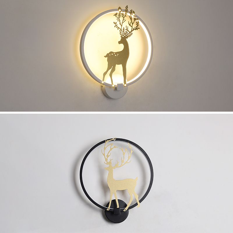 Round Disc Sconce Light Fixture Creative Minimalist Style Plastic Sconces