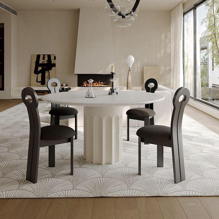 Dining Room Contemporary Dinner Table Stone Pedestal Dining Table