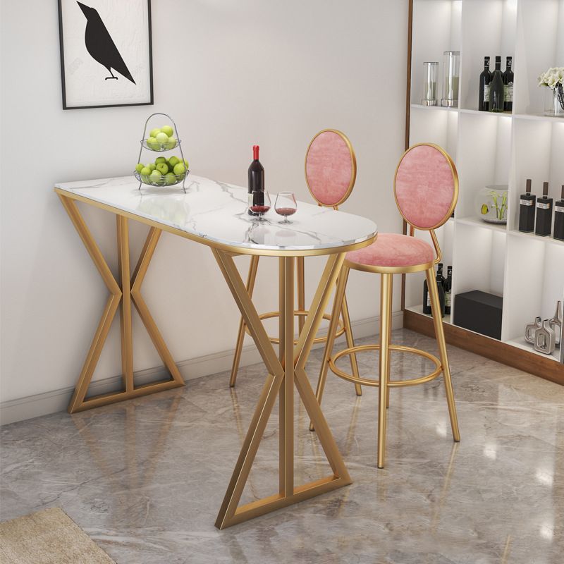 1/2/3/5 Pieces Luxurious Irregular Shape Pub Table Set Sintered Stone Top Bistro Table Set