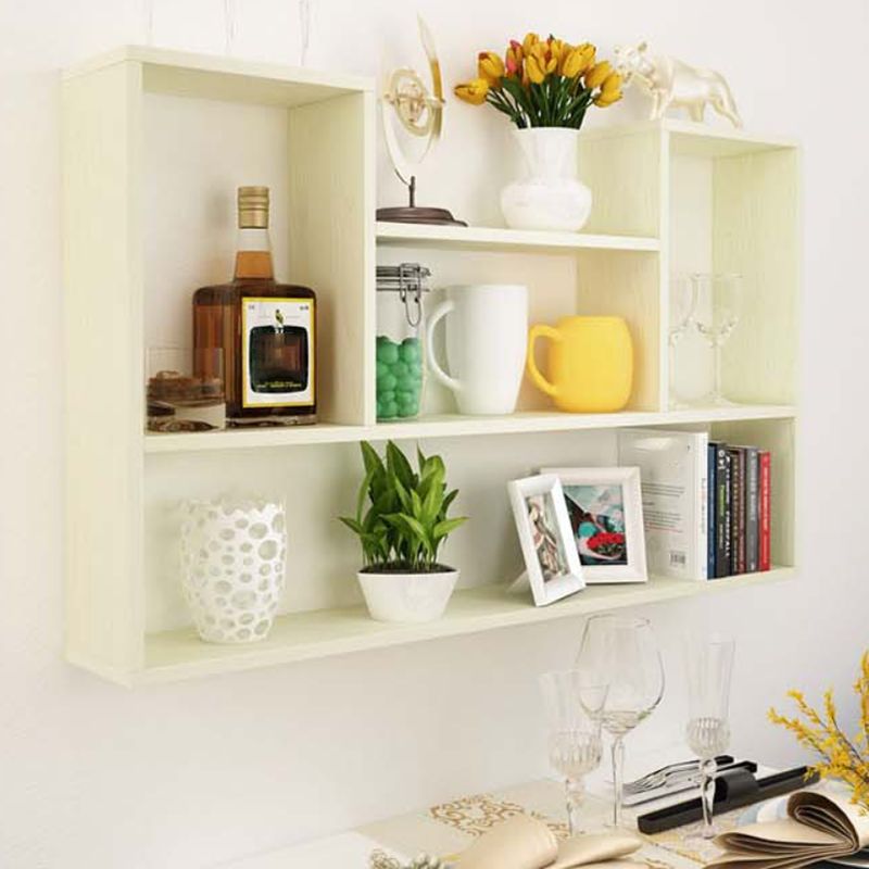 Modern Engineered Wood Bookcase Floating Wall Mounted Bookshelf