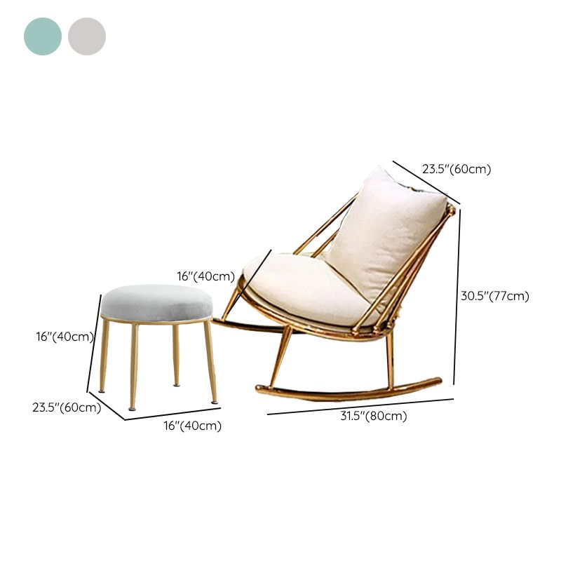 Glam Indoor Sofa Rocking Chair Lazy Rocking Chair with Cushion