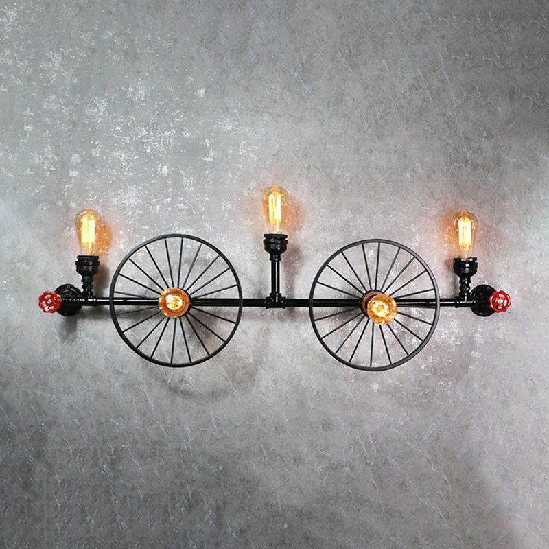 Illuminazione a parete in metallo multiple industriale pipa da acqua sfumatura lampada montata a parete