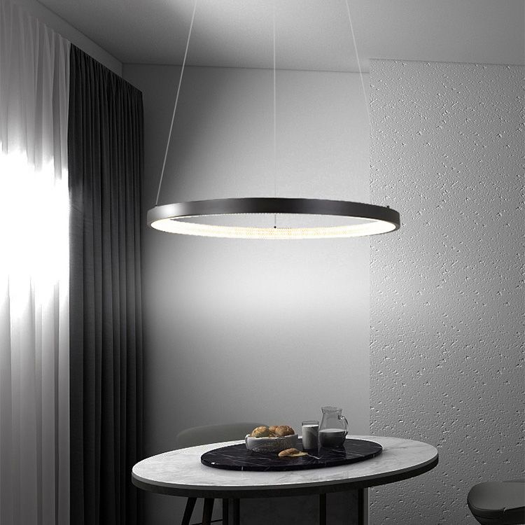Minimalisme Noordse stijl LED Hangende kroonluchter licht cirkelvormig plafond kroonluchter